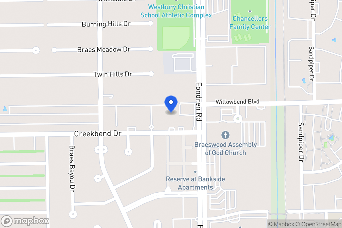 Map of 7524 Creekbend Dr, Houston
