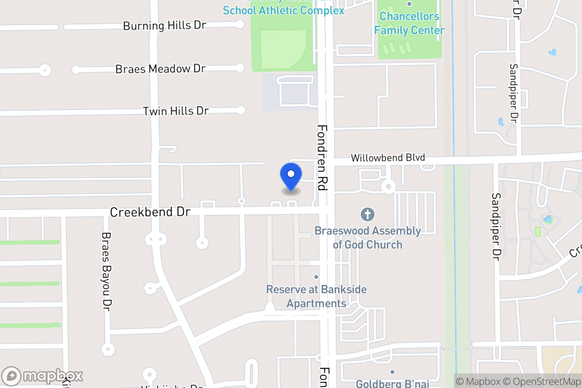 Map of 7522 Creekbend Dr, Houston