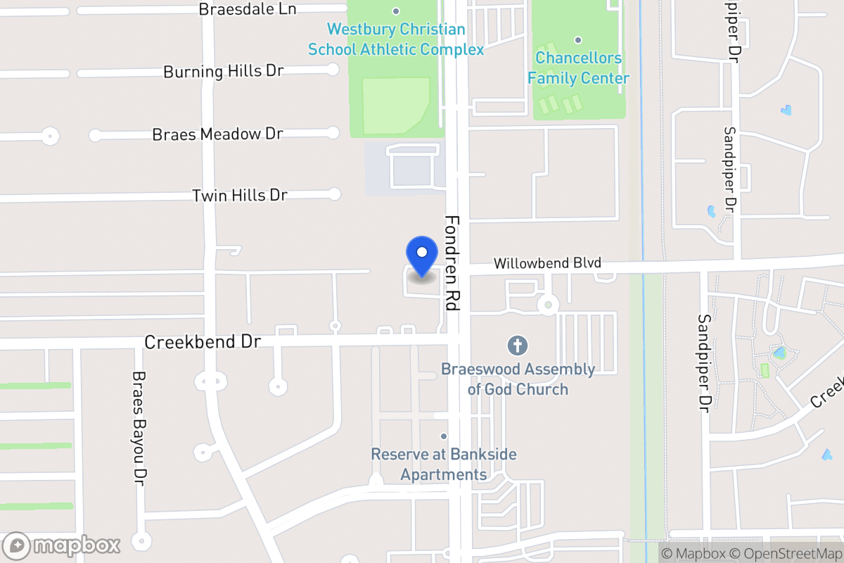 Map of 10600 Fondren Rd, Houston
