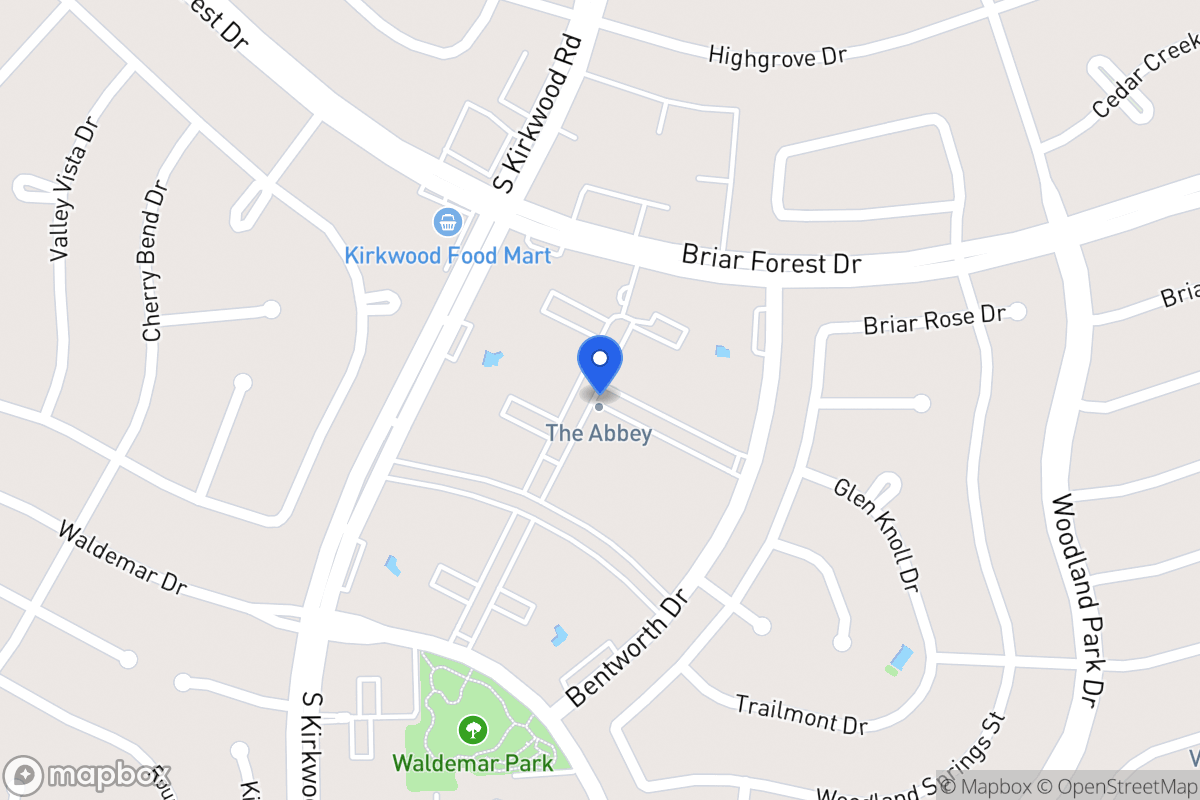 Map of S 1919 Kirkwood Rd, Houston