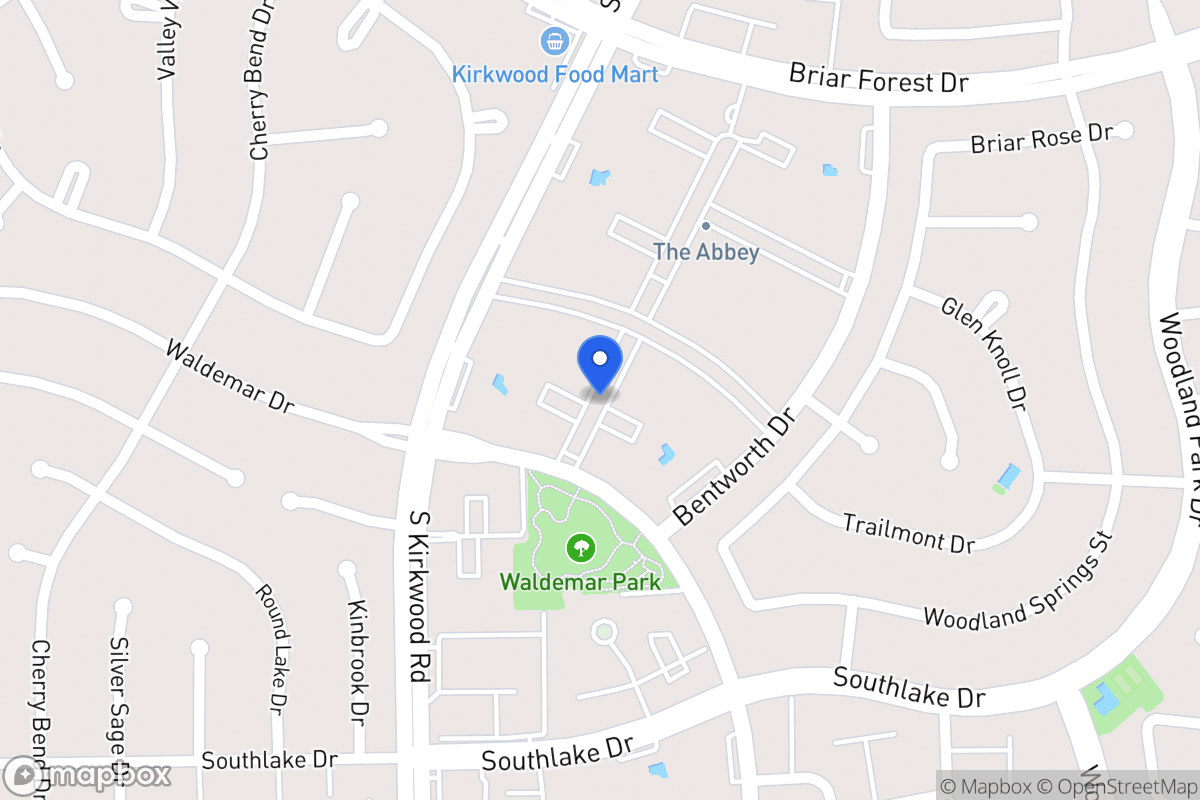 Map of S 2151 Kirkwood Rd, Houston