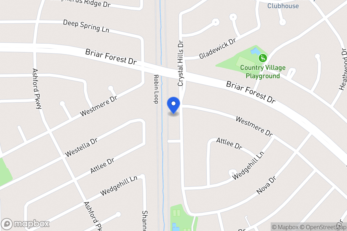 Map of 1518 Crystal Hills Dr, Houston