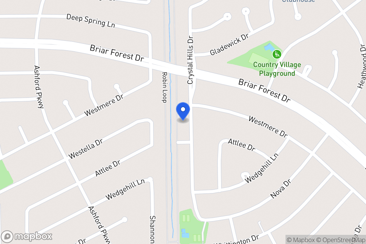 Map of 1522 Crystal Hills Dr, Houston
