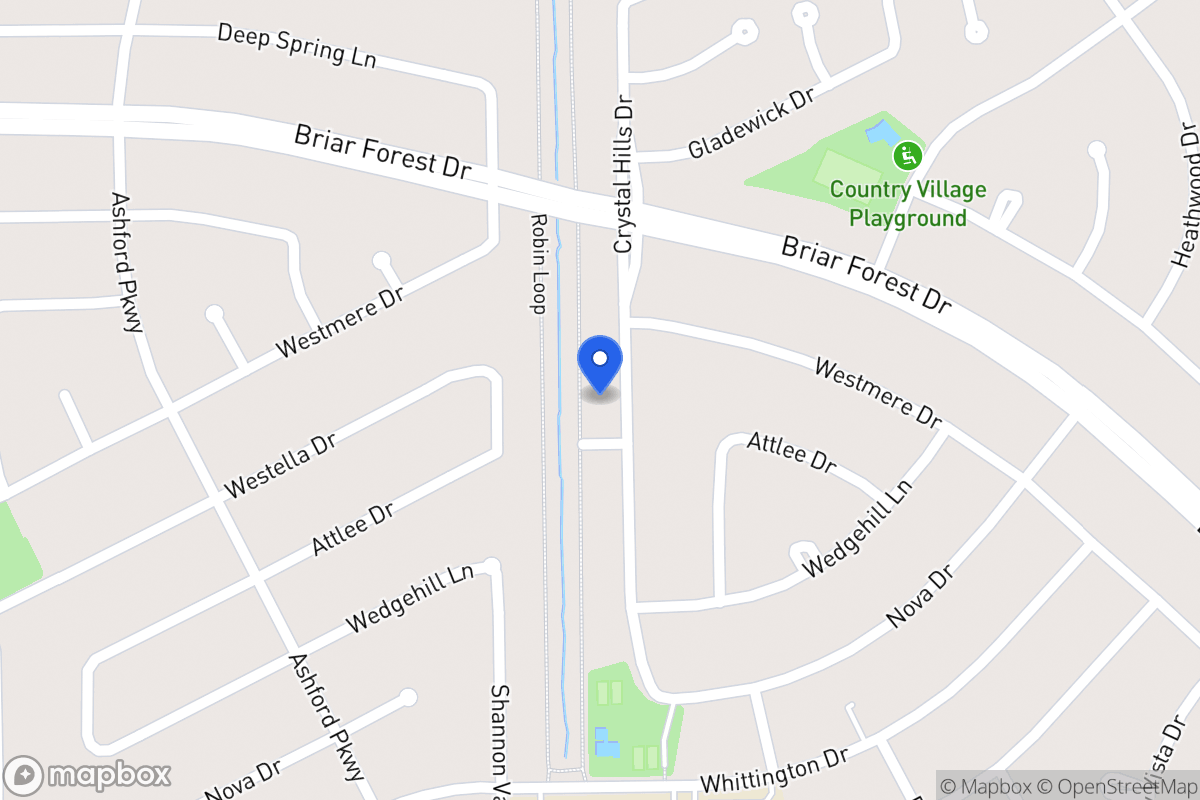 Map of 1526 Crystal Hills Dr, Houston