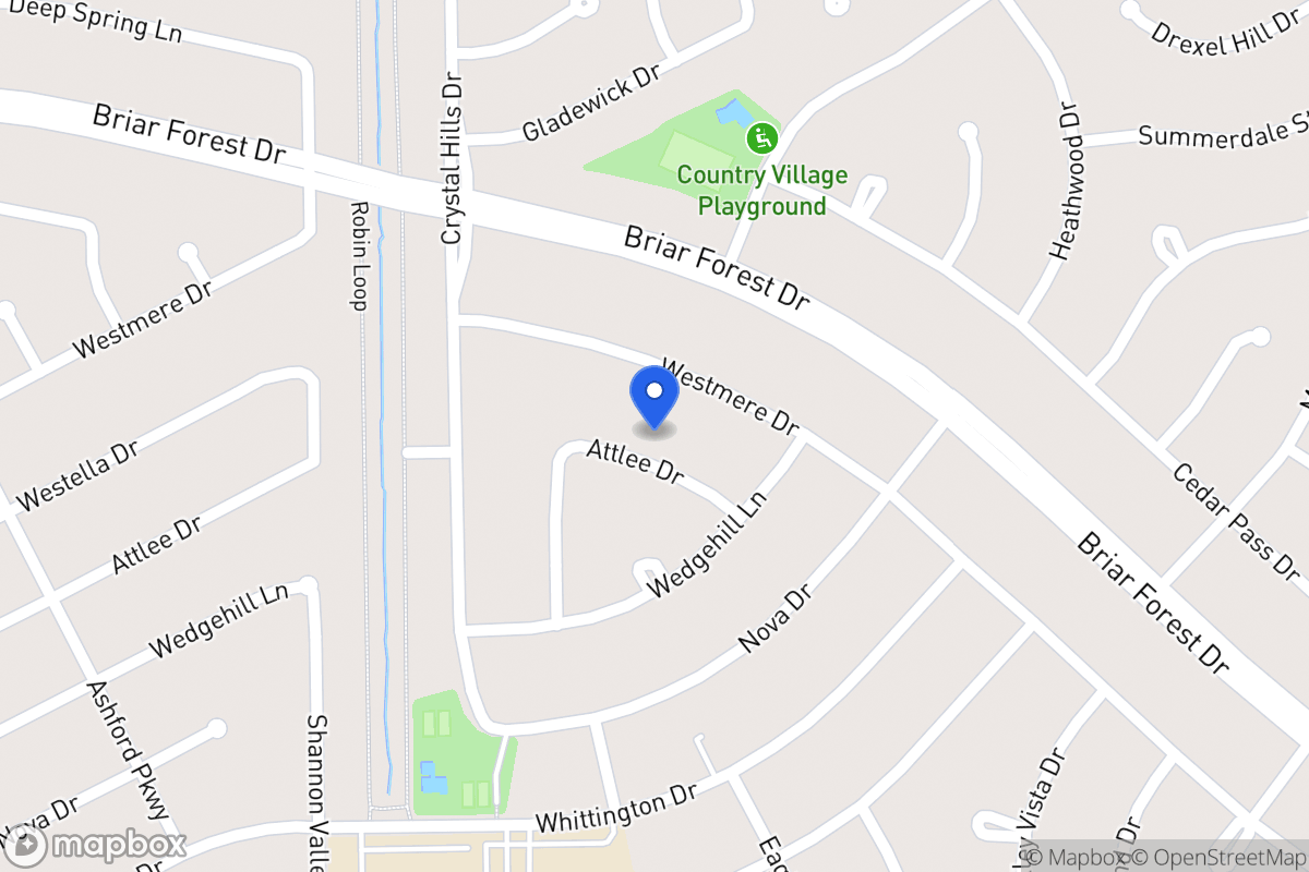 Map of 12118 Attlee Dr, Houston