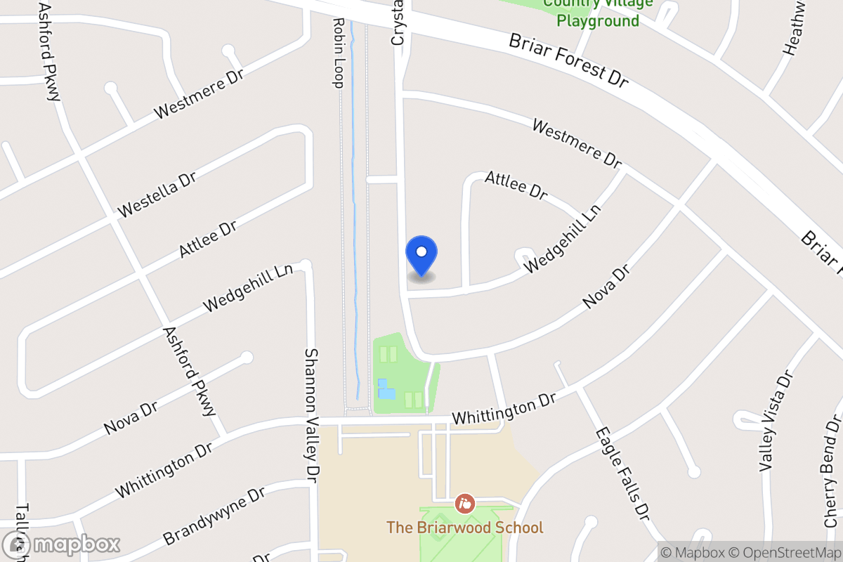 Map of 1627 Crystal Hills Dr, Houston