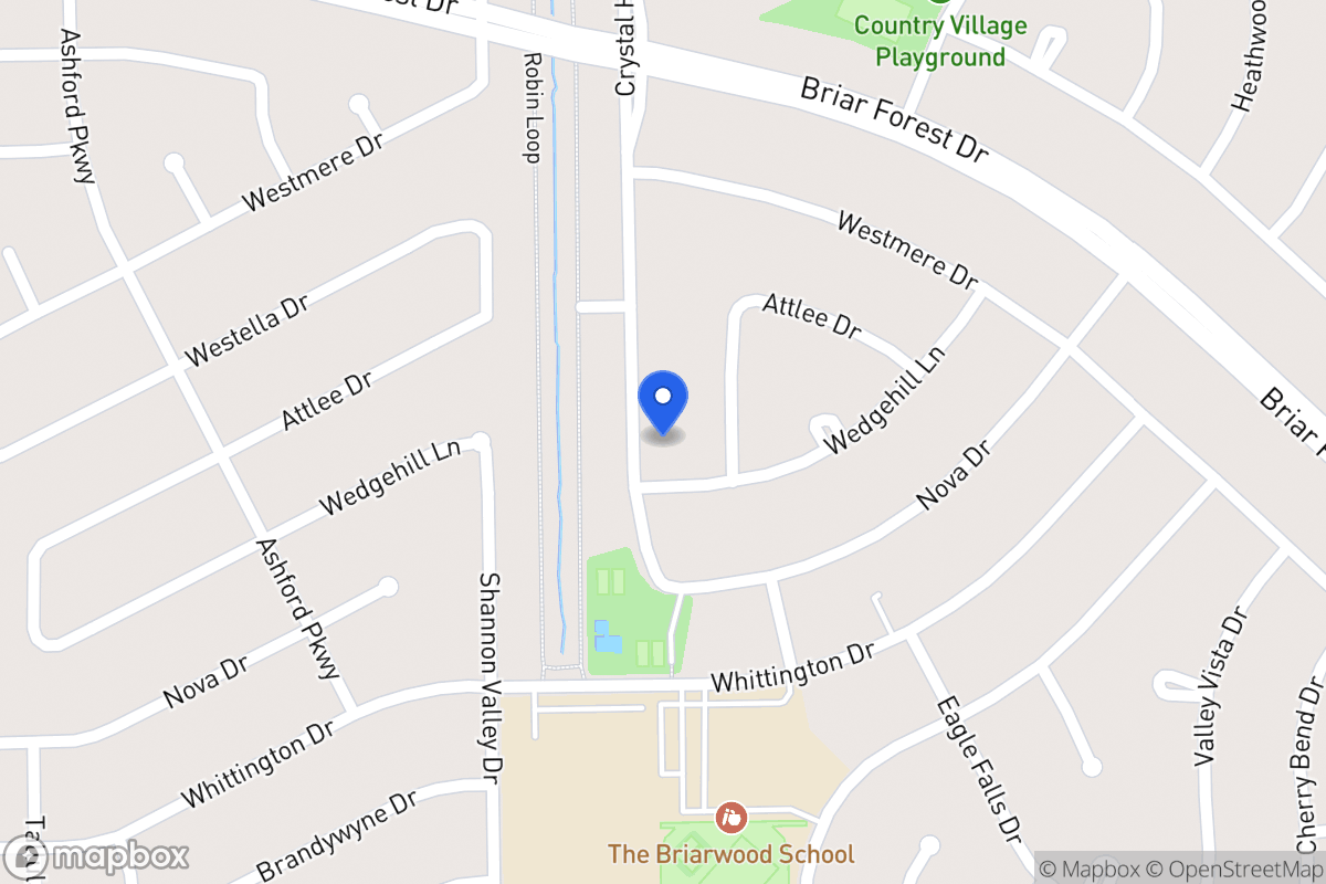 Map of 1623 Crystal Hills Dr, Houston