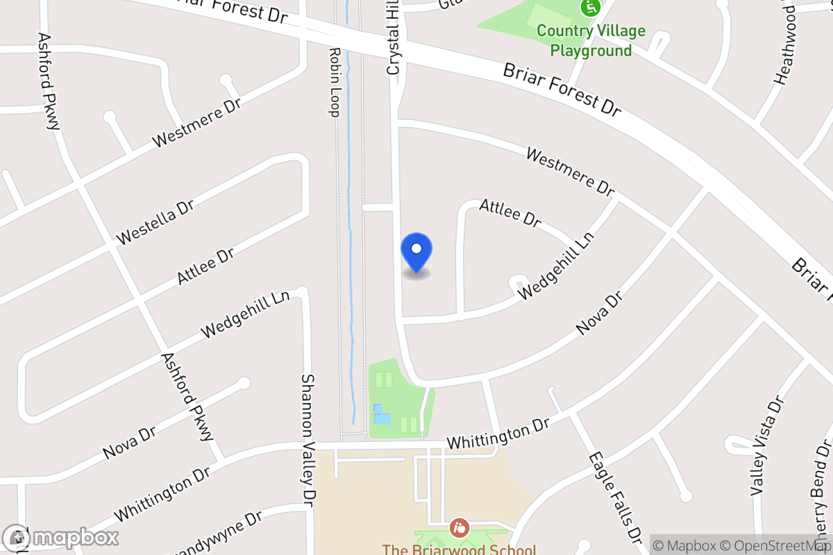Map of 1619 Crystal Hills Dr, Houston