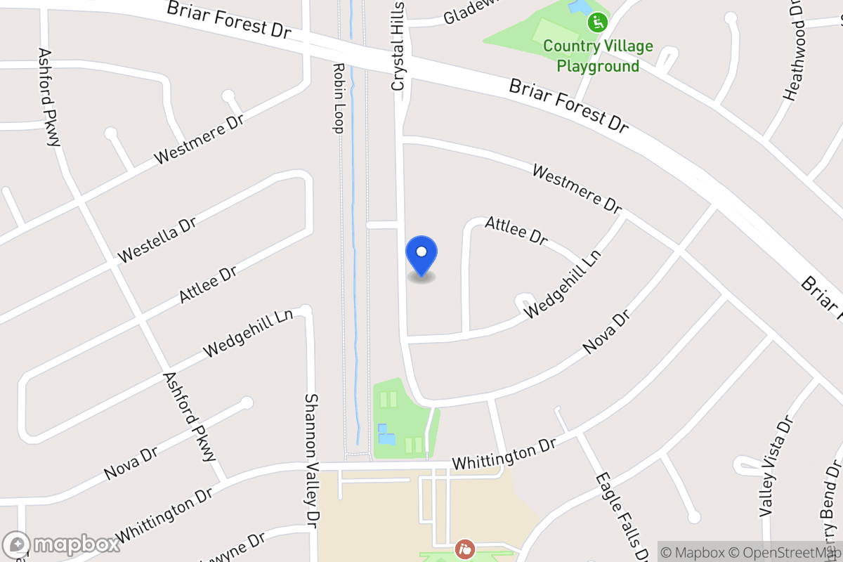 Map of 1615 Crystal Hills Dr, Houston