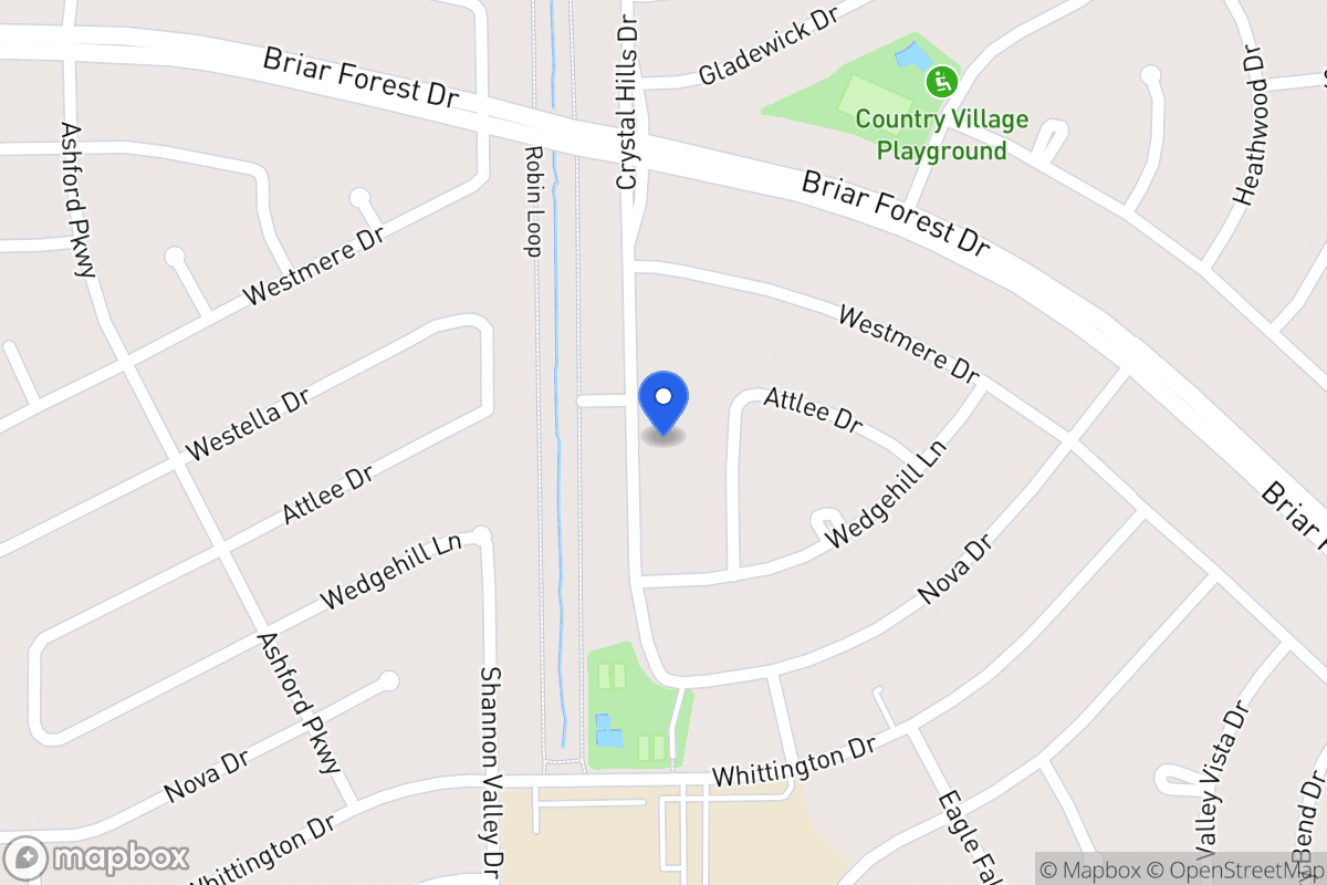 Map of 1607 Crystal Hills Dr, Houston