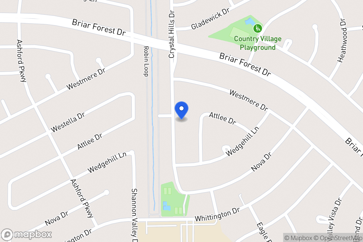 Map of 1603 Crystal Hills Dr, Houston