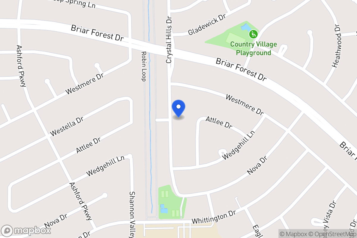 Map of 1535 Crystal Hills Dr, Houston