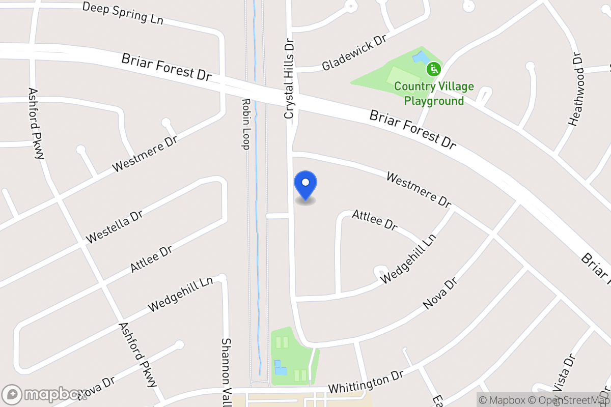 Map of 1531 Crystal Hills Dr, Houston