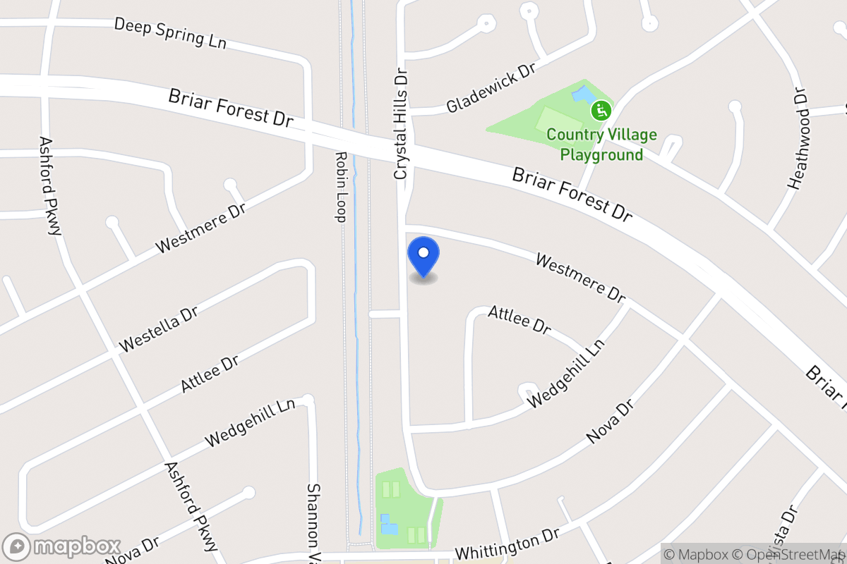 Map of 1527 Crystal Hills Dr, Houston