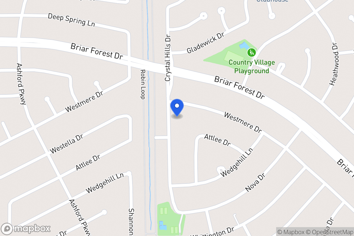 Map of 1523 Crystal Hills Dr, Houston