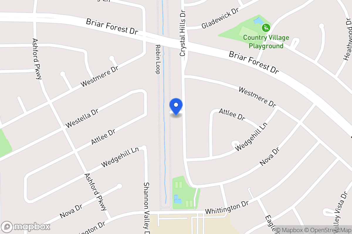 Map of 1602 Crystal Hills Dr, Houston