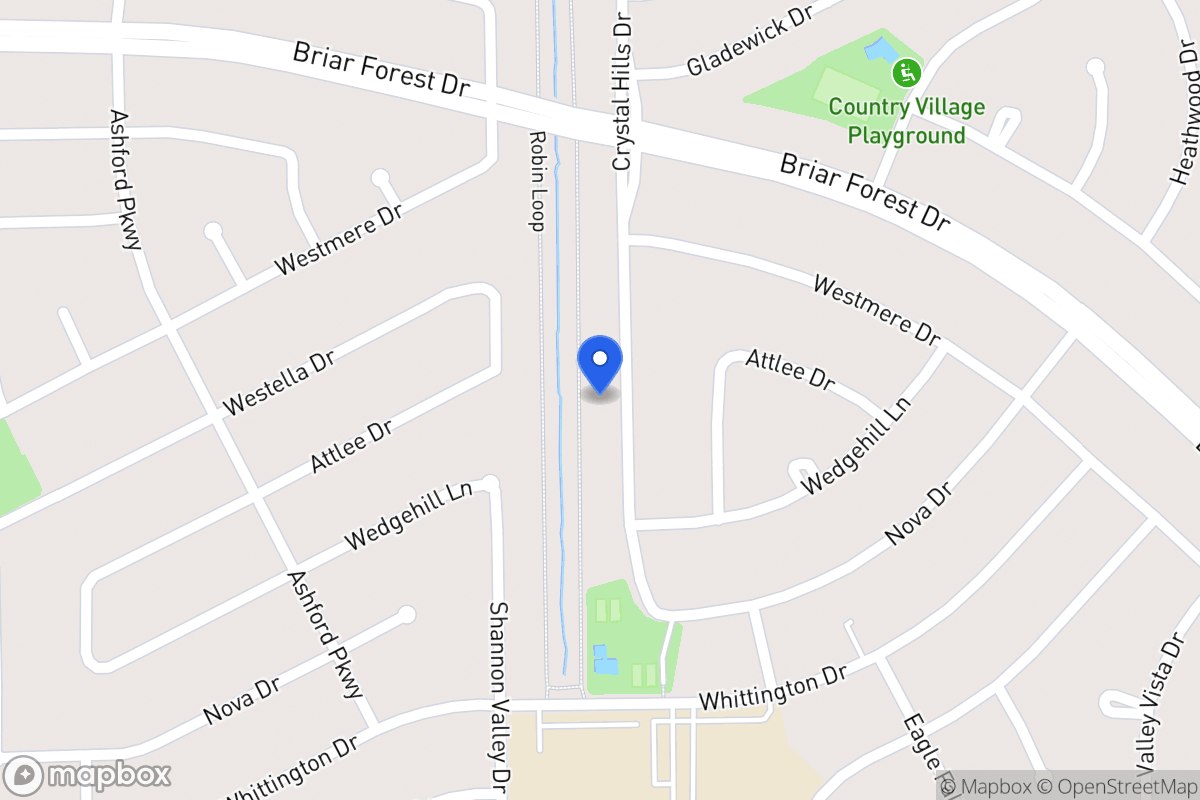 Map of 1606 Crystal Hills Dr, Houston