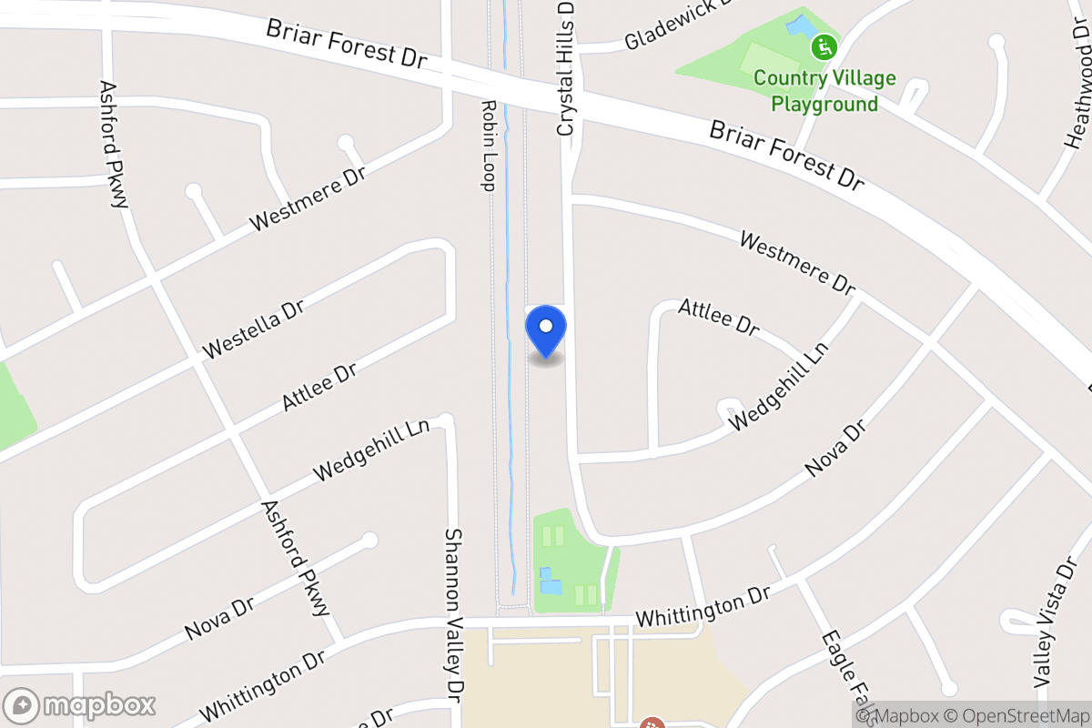 Map of 1610 Crystal Hills Dr, Houston
