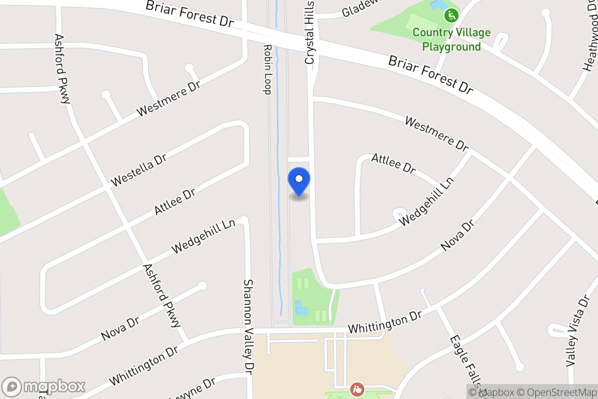 Map of 1614 Crystal Hills Dr, Houston
