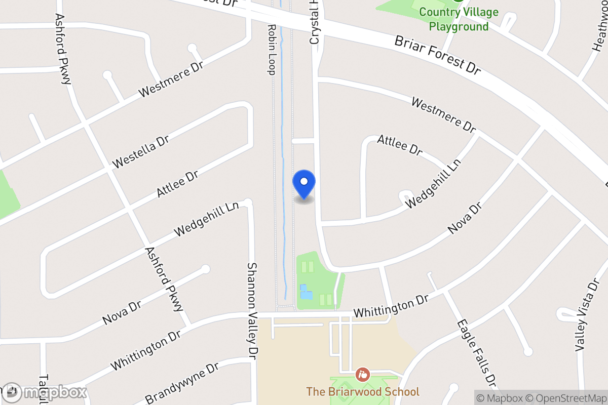 Map of 1622 Crystal Hills Dr, Houston