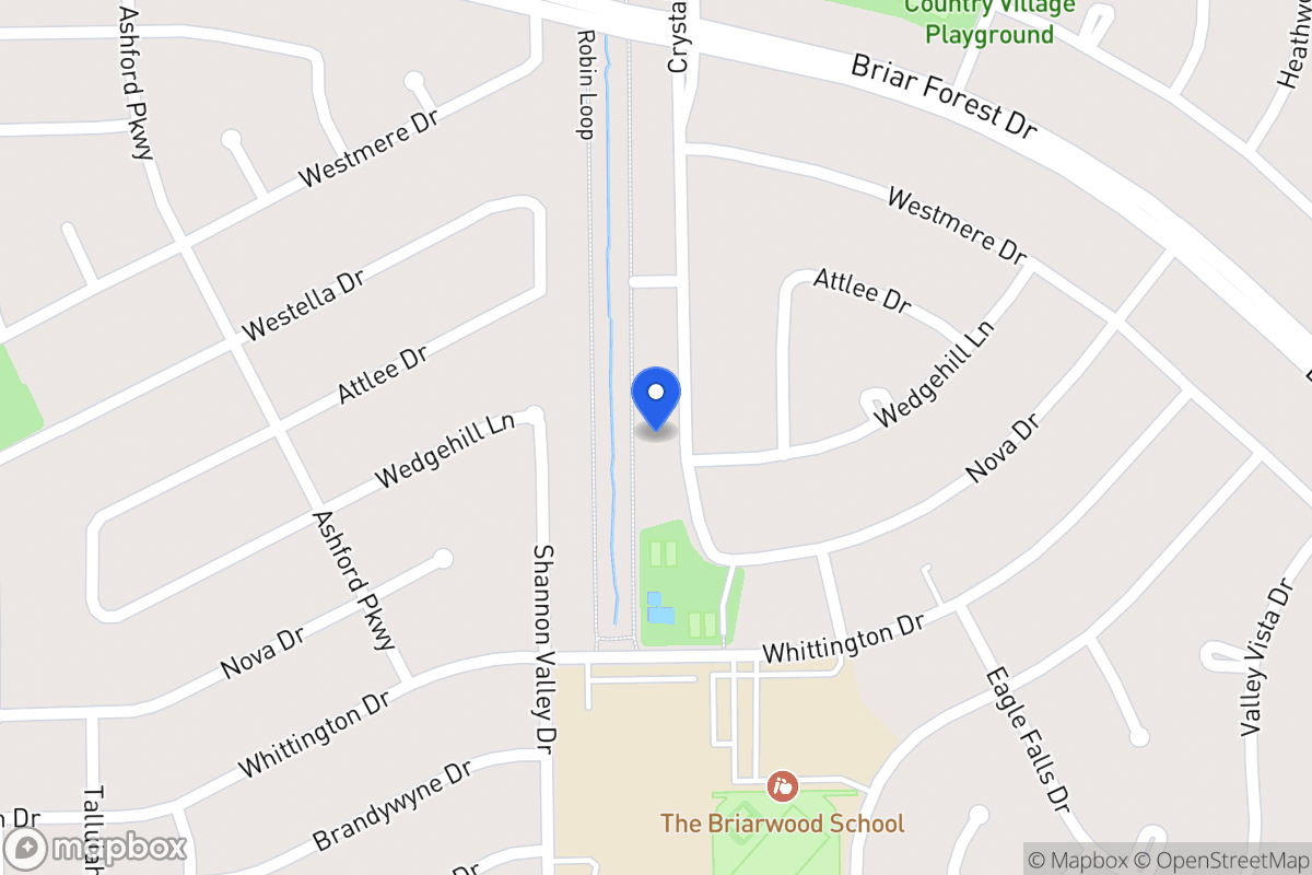 Map of 1626 Crystal Hills Dr, Houston