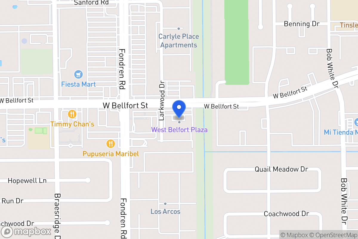 Map of W 6579 Bellfort St, Houston