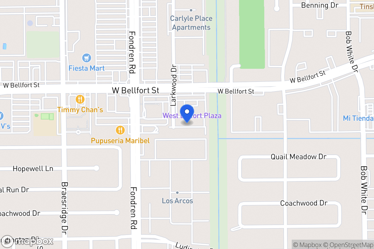 Map of 6677 W Bellfort St, Houston