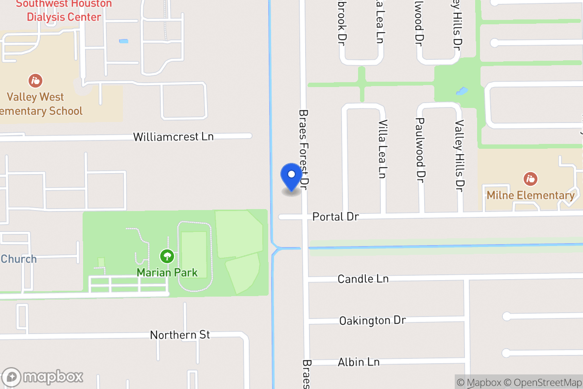 Map of 10914 Braes Forest Dr, Houston