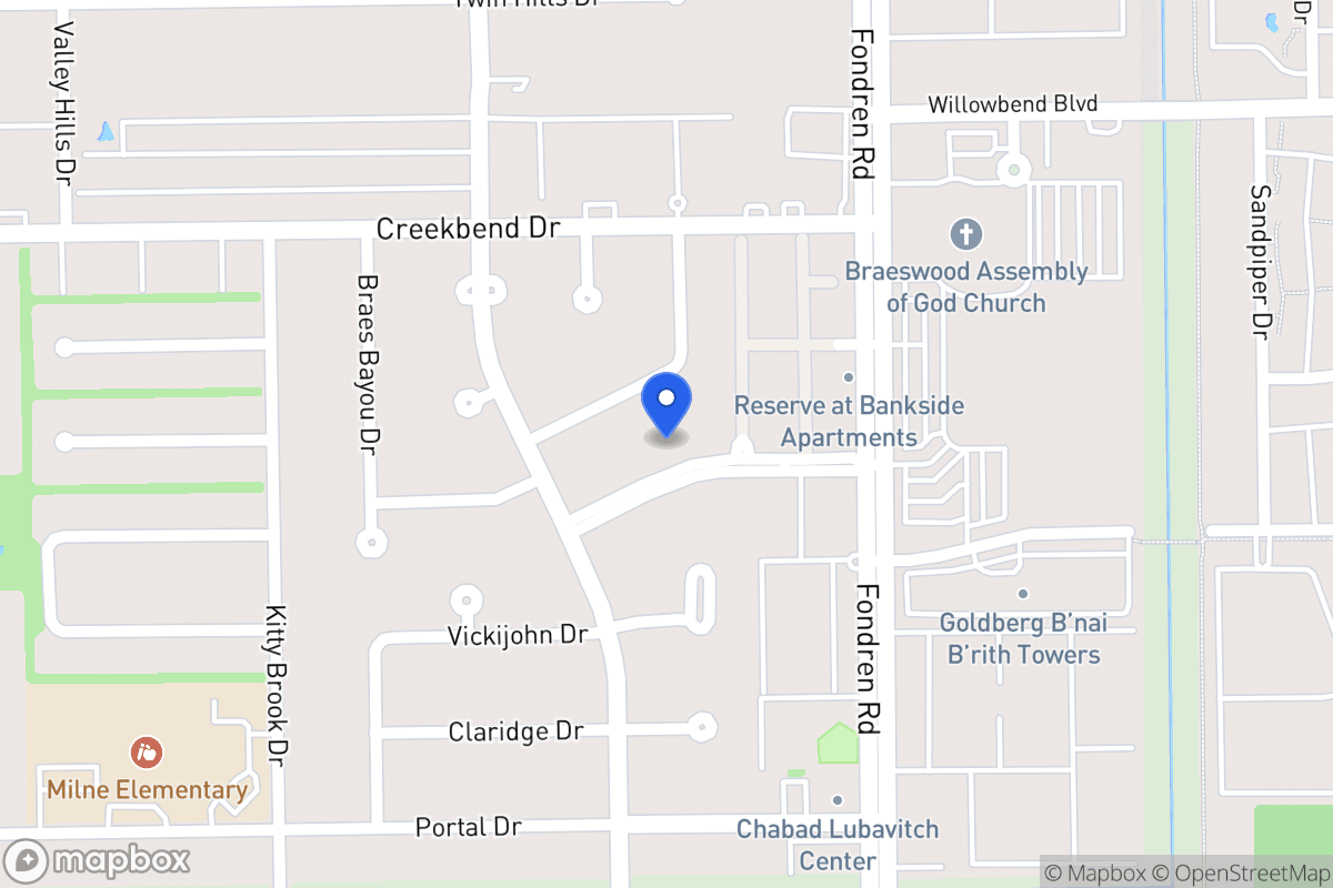 Map of 7610 Bankside Dr, Houston