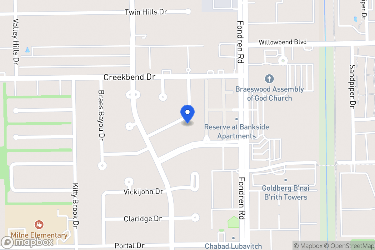 Map of 7607 Rollingbrook Dr, Houston