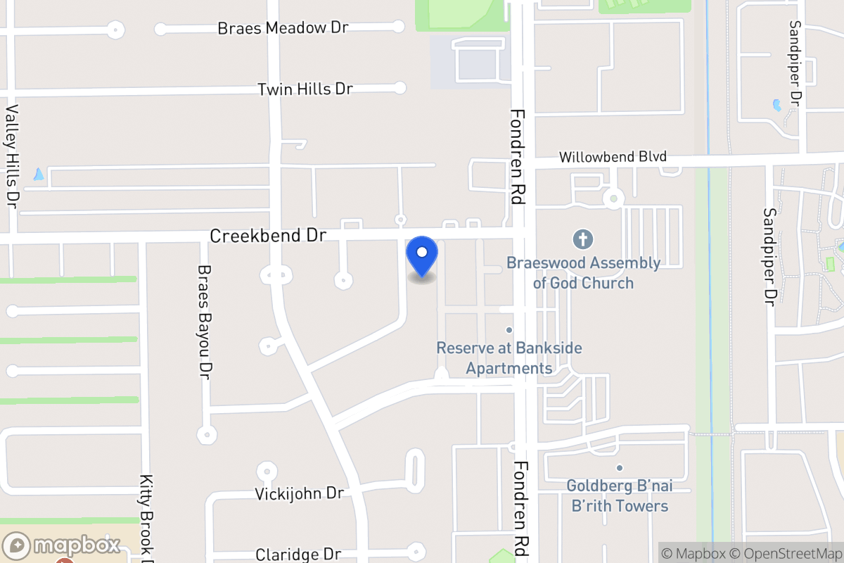Map of 10711 Sandy Shoals Dr, Houston