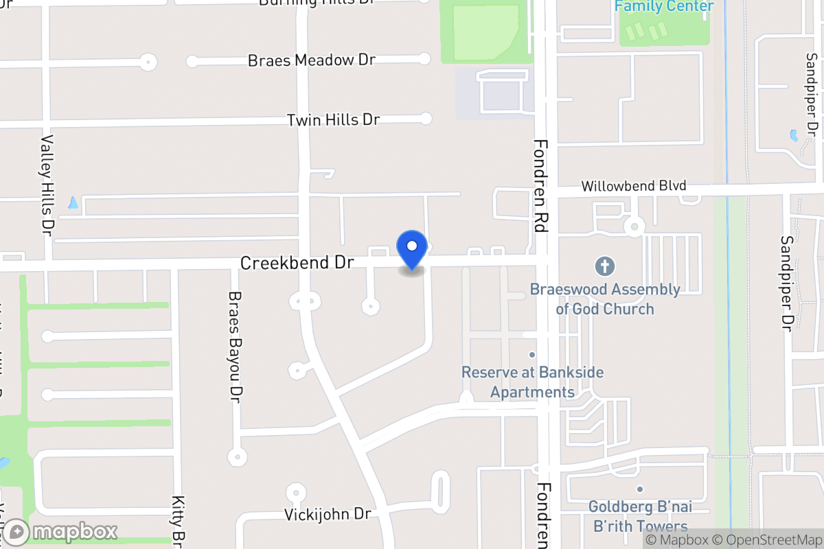 Map of 10702 Sandy Shoals Dr, Houston
