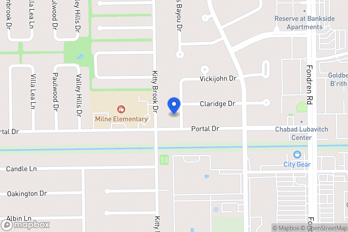 Map of 10926 Braes Bayou Dr, Houston