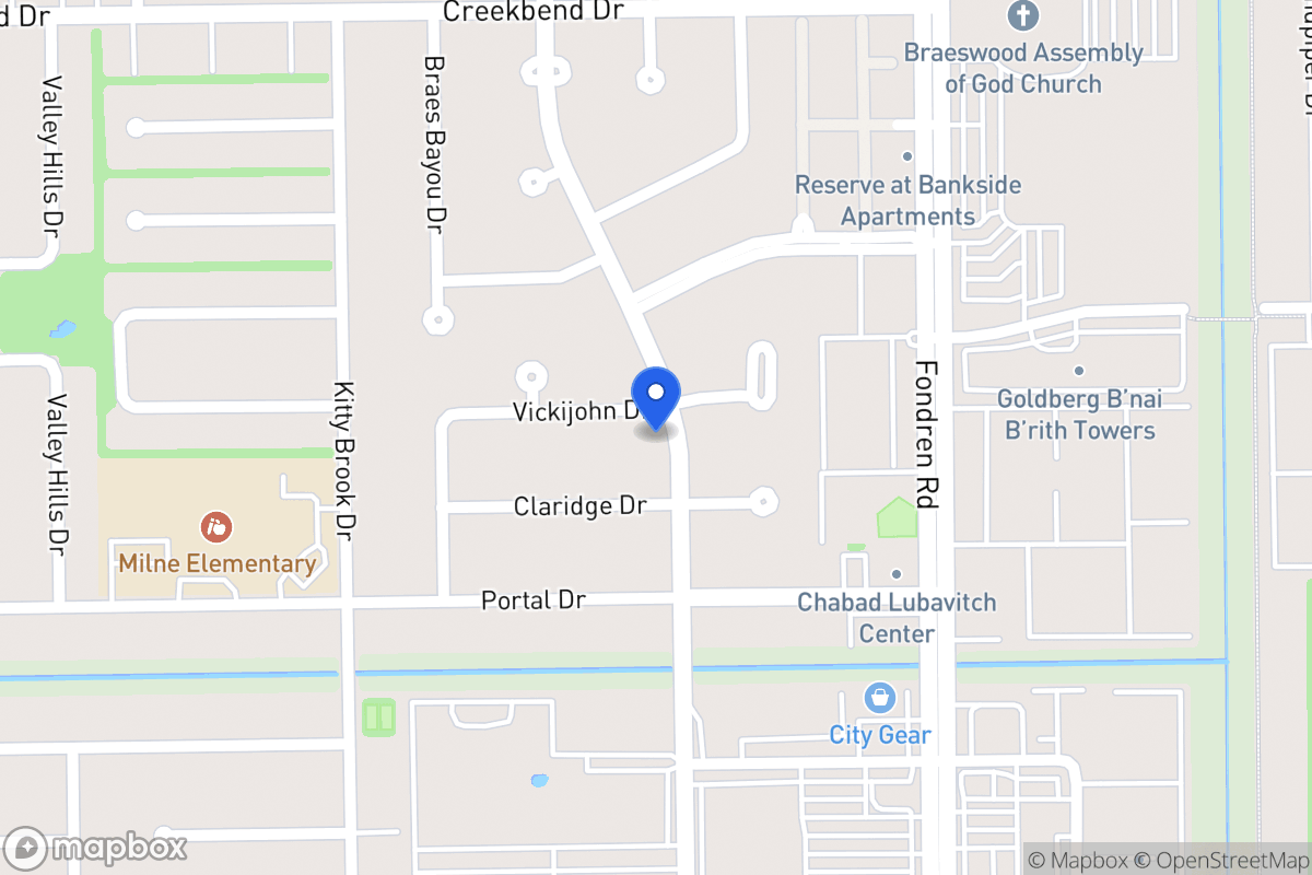 Map of 7703 Vickijohn Dr, Houston