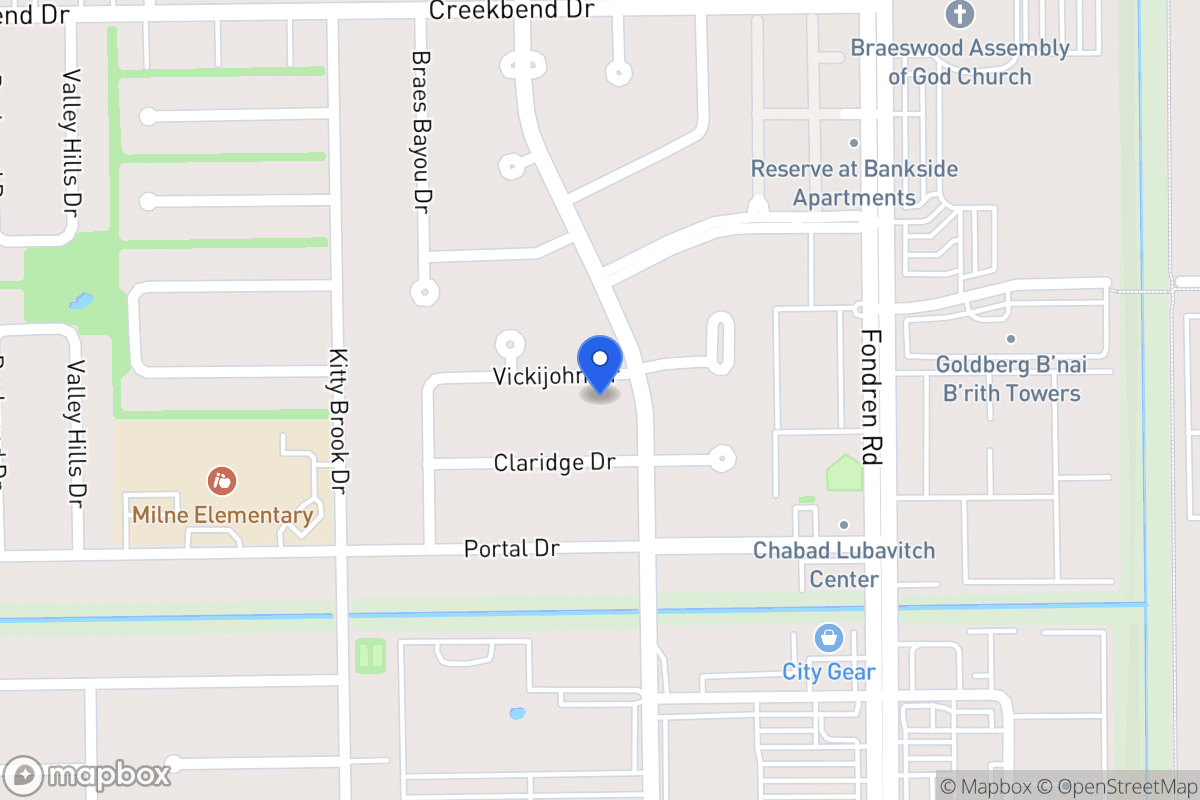 Map of 7707 Vickijohn Dr, Houston