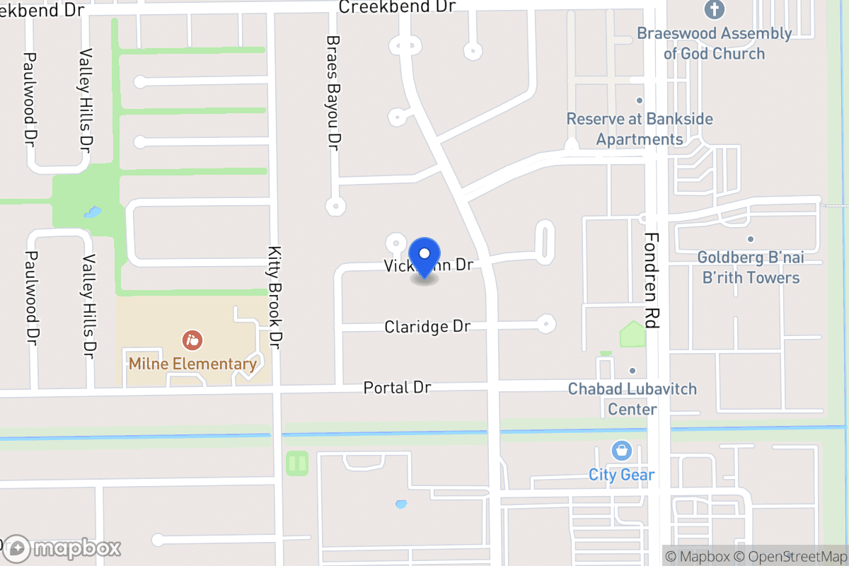 Map of 7715 Vickijohn Dr, Houston