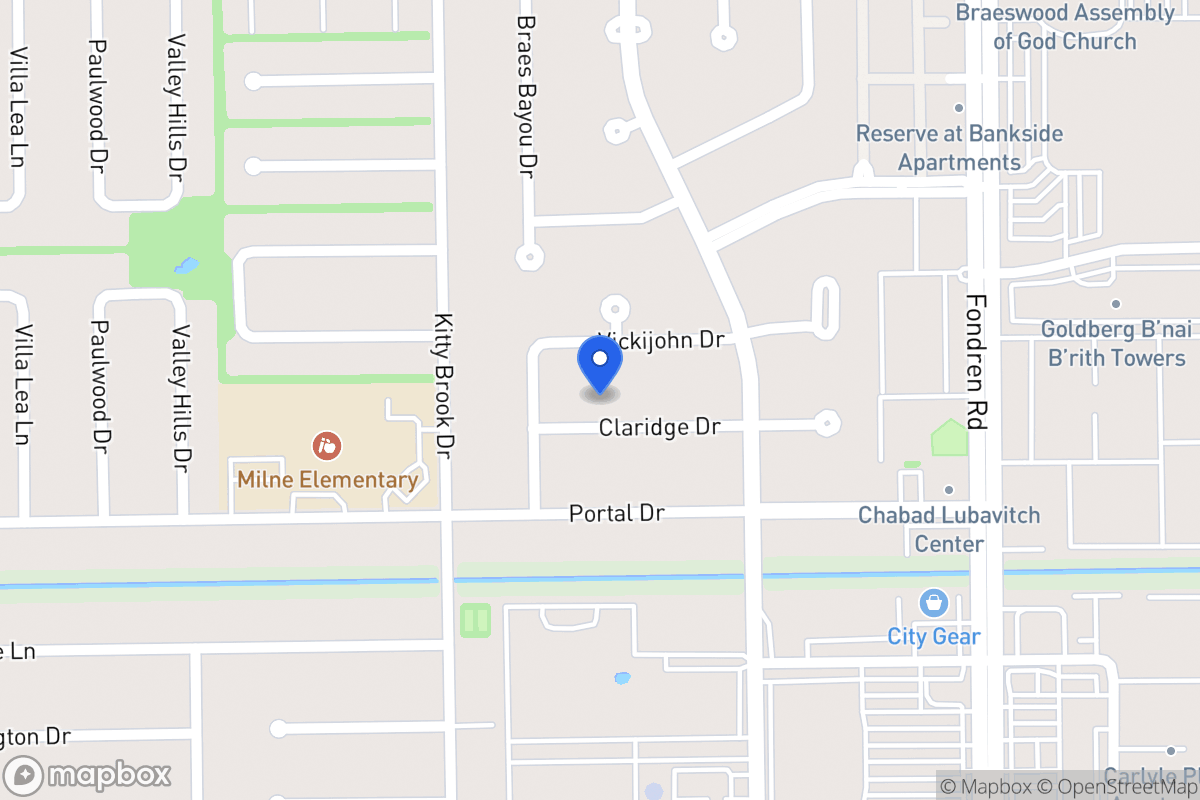 Map of 7726 Claridge Dr, Houston