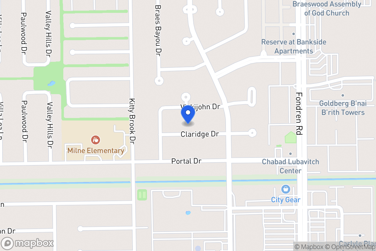 Map of 7722 Claridge Dr, Houston