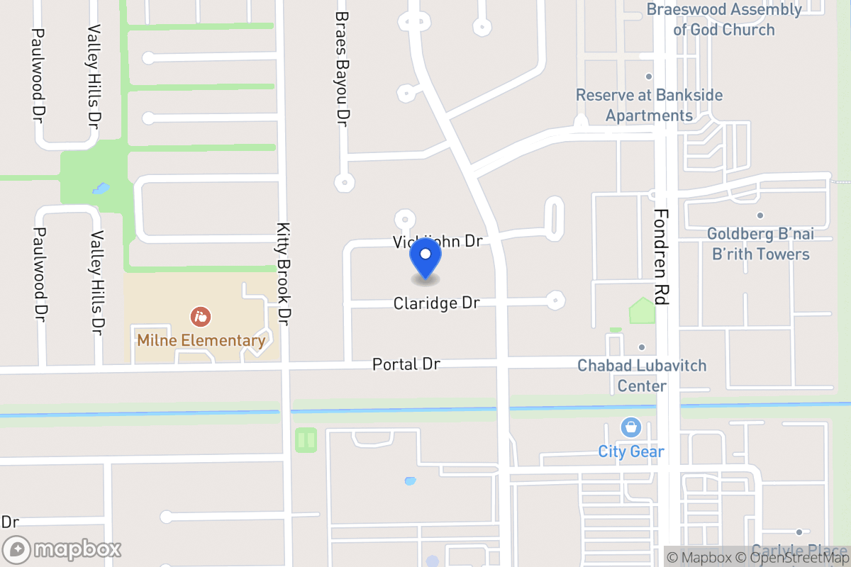 Map of 7718 Claridge Dr, Houston