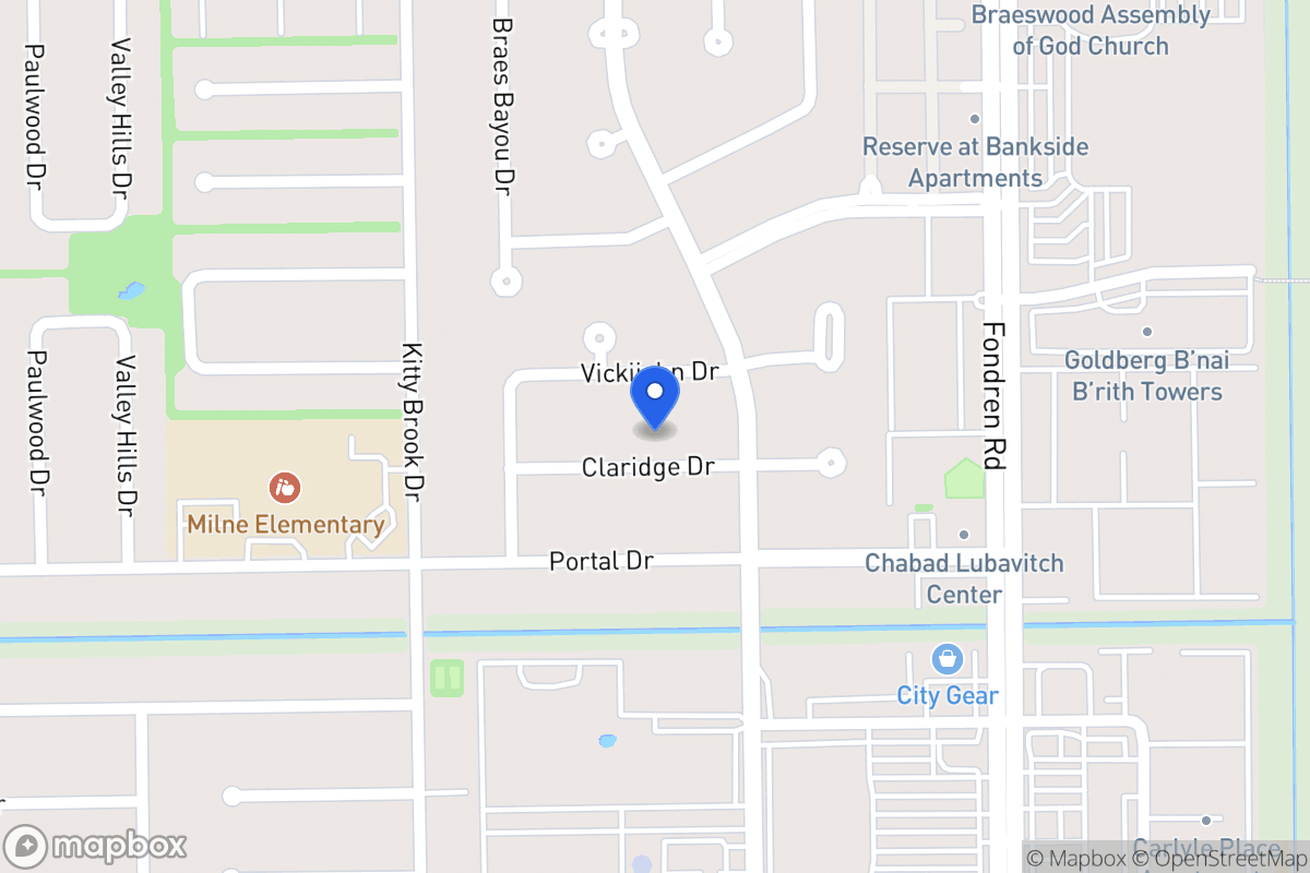 Map of 7714 Claridge Dr, Houston