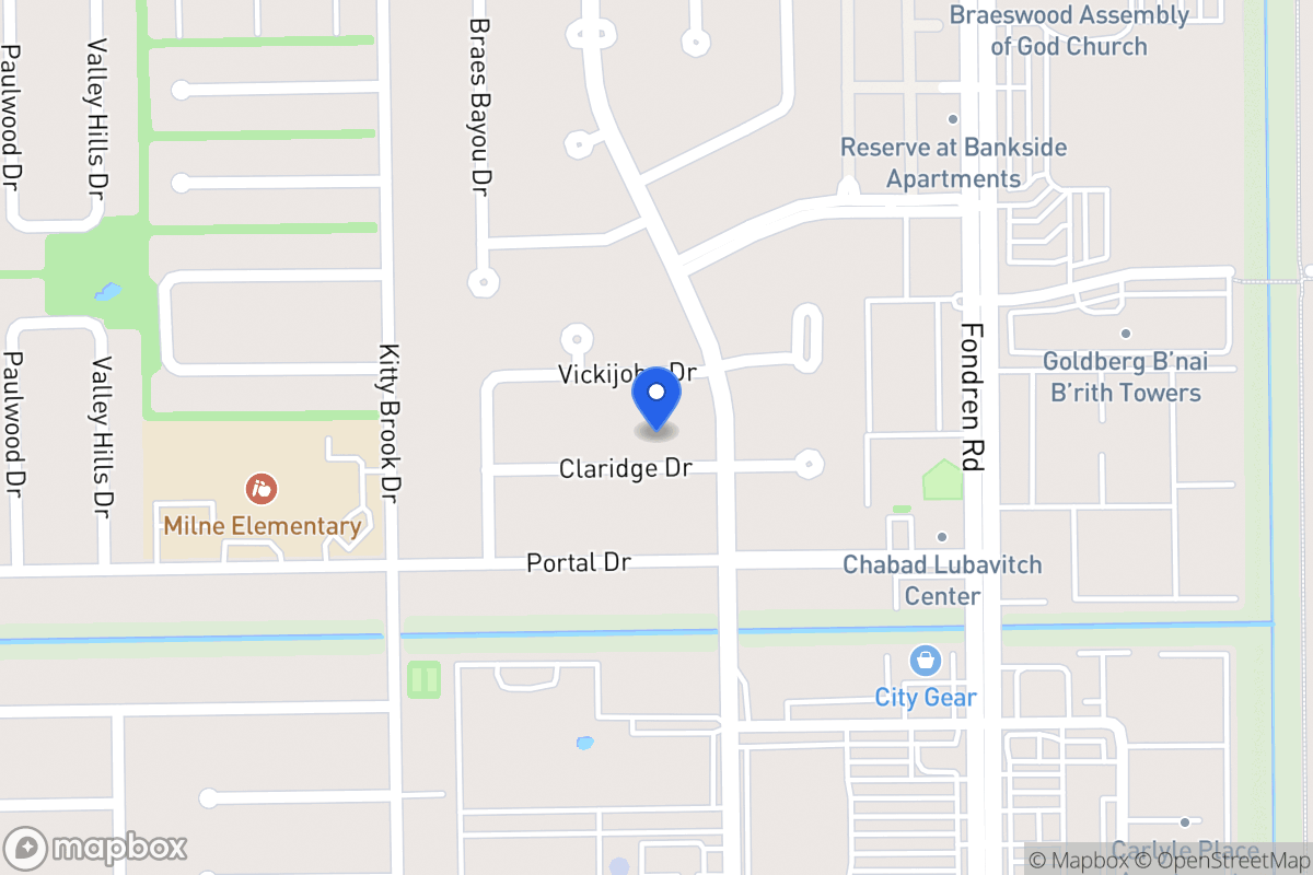 Map of 7710 Claridge Dr, Houston