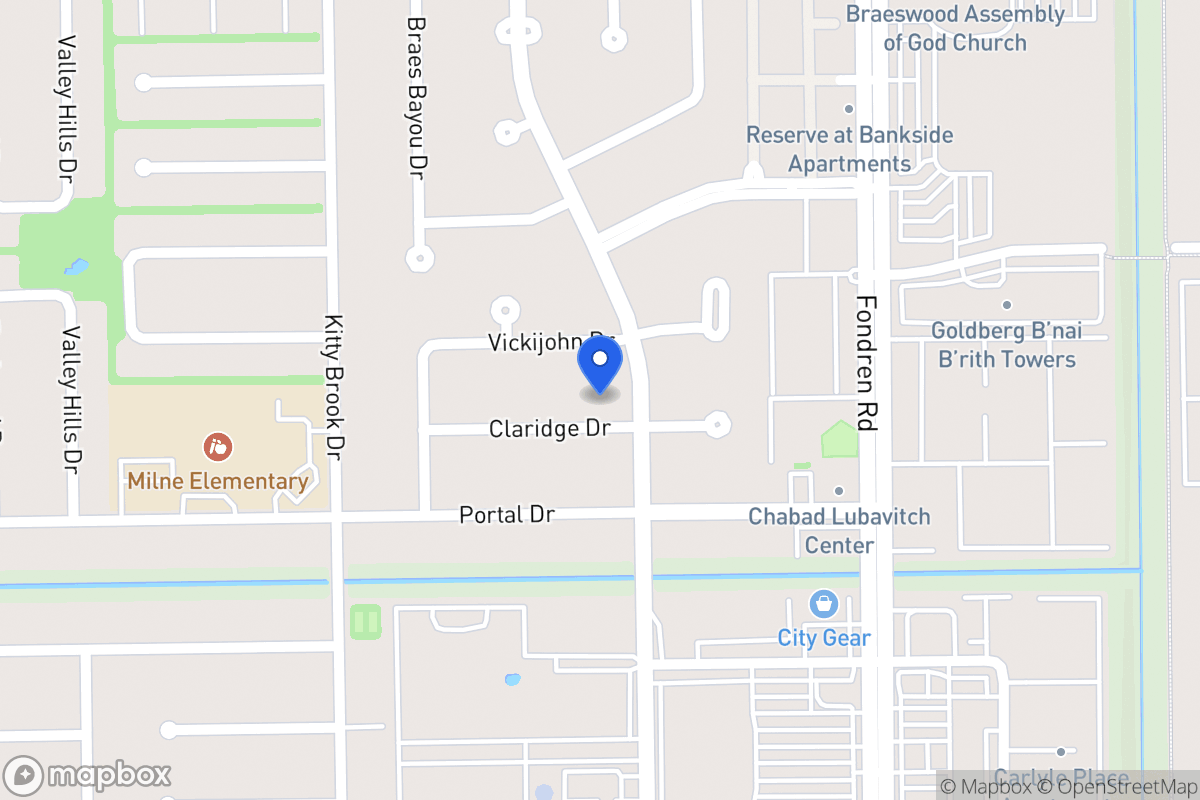 Map of 7706 Claridge Dr, Houston