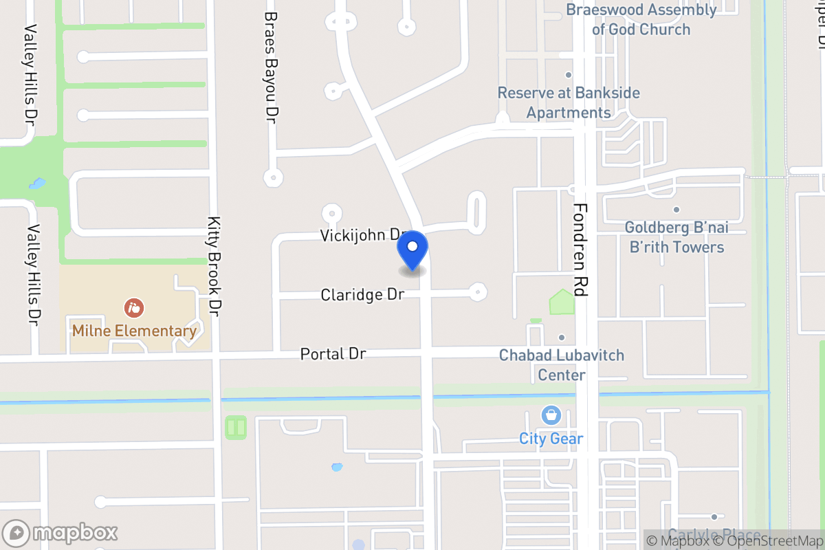 Map of 7702 Claridge Dr, Houston