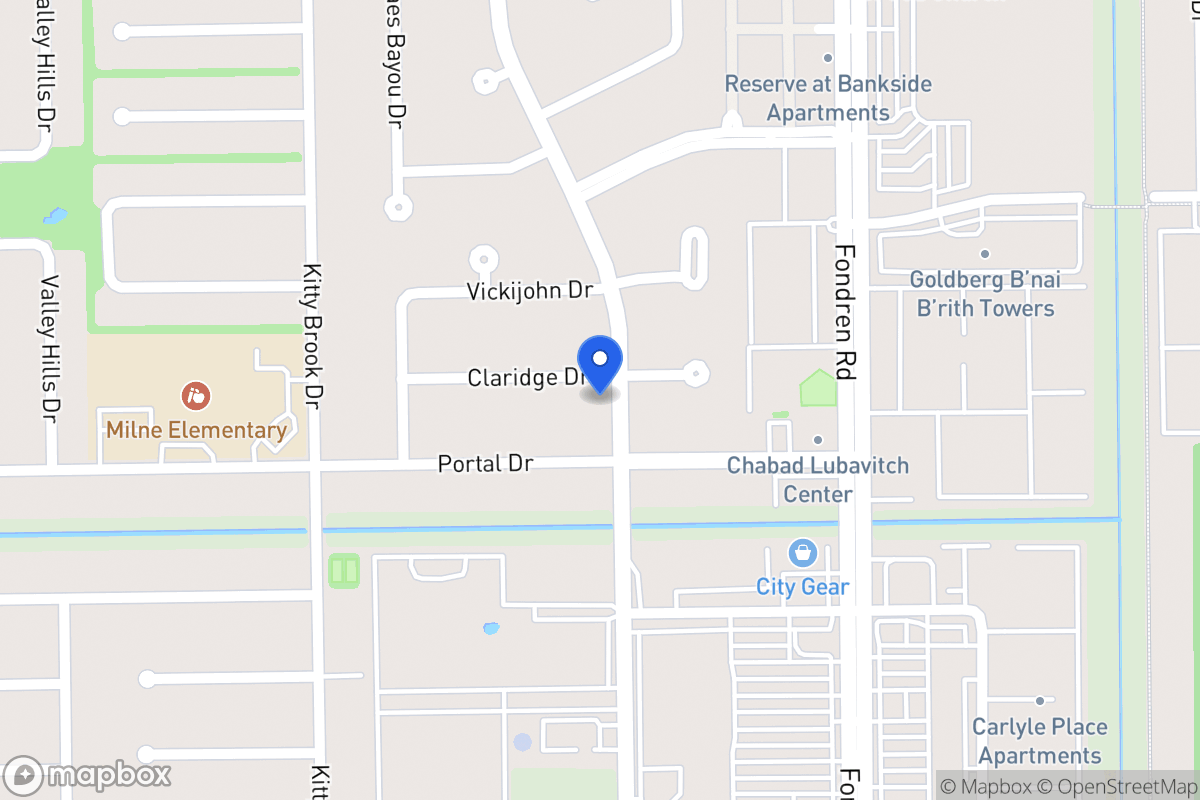Map of 7703 Claridge Dr, Houston