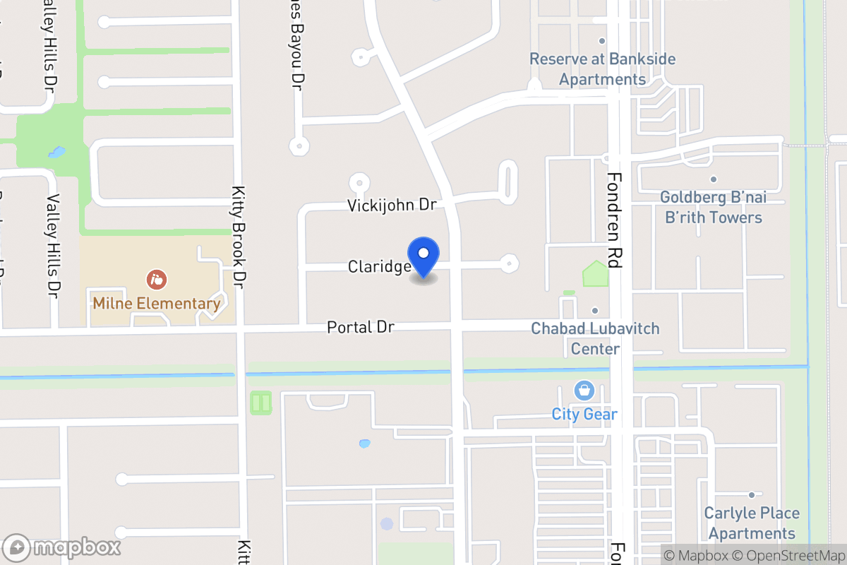 Map of 7707 Claridge Dr, Houston