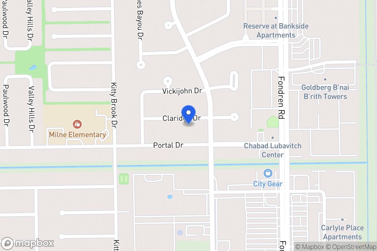 Map of 7711 Claridge Dr, Houston