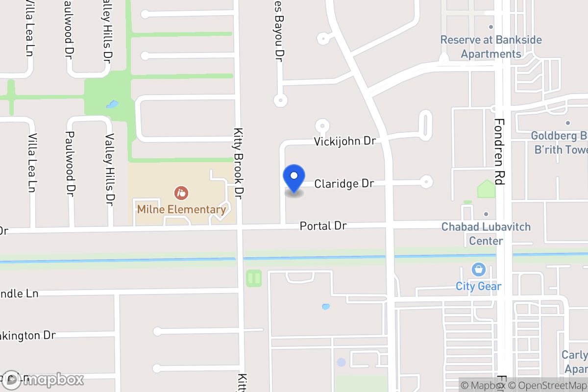 Map of 7731 Claridge Dr, Houston