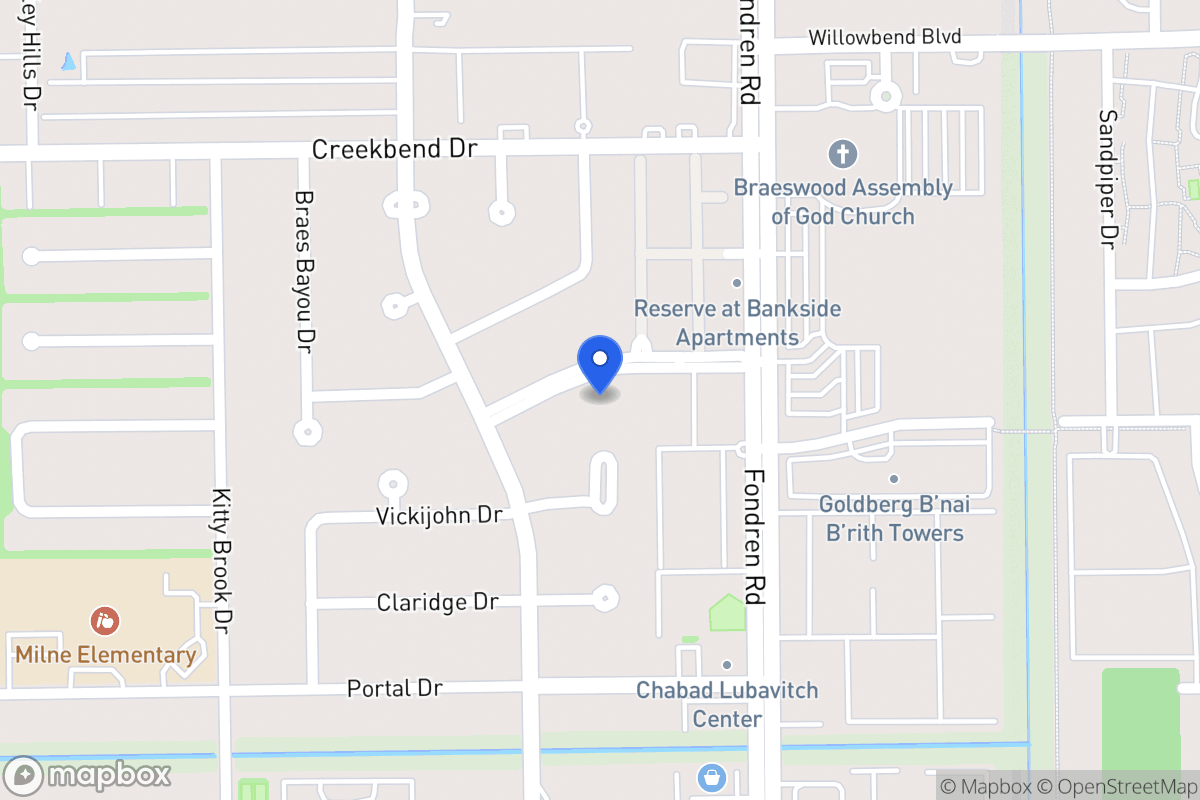 Map of 7607 Bankside Dr, Houston