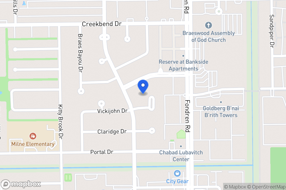 Map of 10806 Vickijohn Cir, Houston