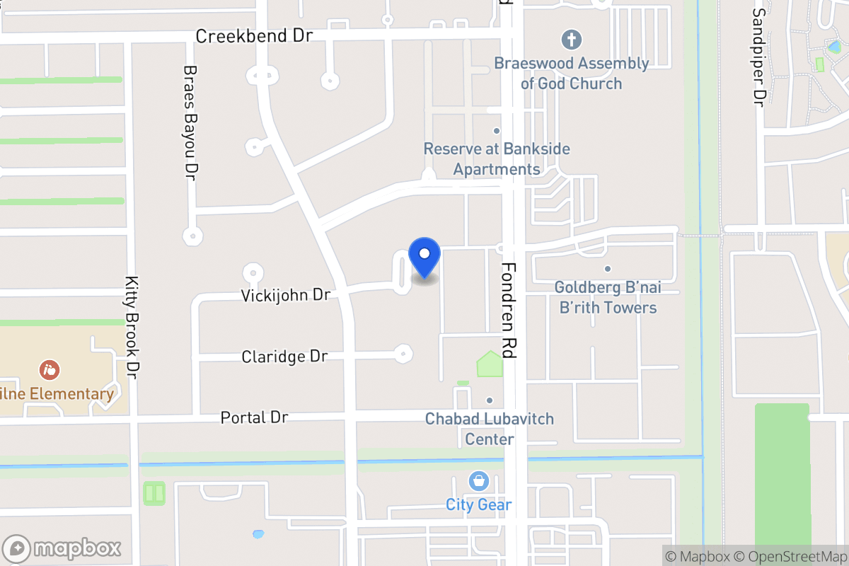 Map of 10811 Vickijohn Cir, Houston